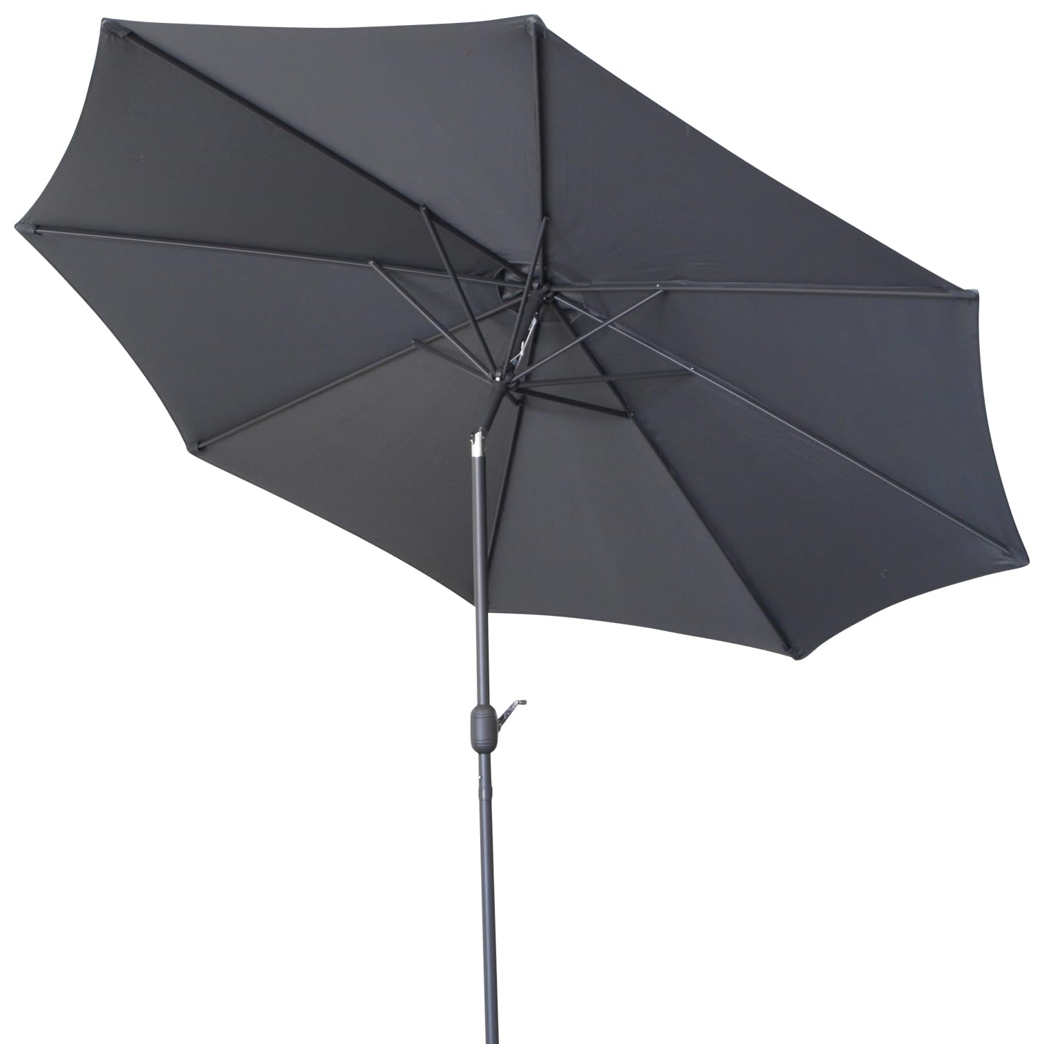 DEGAMO Marktschirm 300cm mit Kurbel grau, knickbar, Material Bezug 100% Polyester, Metall, Gewicht 6kg