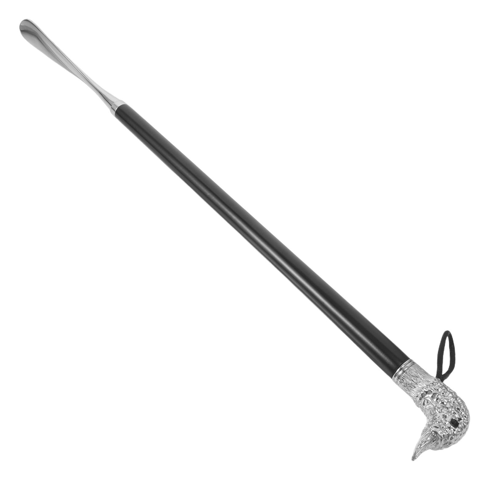 Tofficu Calzador de Metal y Madera Mango Largo Ergonómico de 56 Cm para Mujeres y Embarazadas, Herramienta Portátil para Facilitar el Calzado en Casa y Vacaciones
