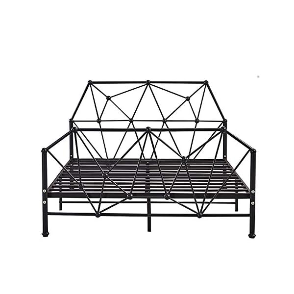 VBARV Simple Solid Double Bed Frame, Stylish Style Metal Bed Frame, with Headboard and Footboard, Premium Steel Slat Support, with Large Storage Space, Easy Assembly, Multiple Size