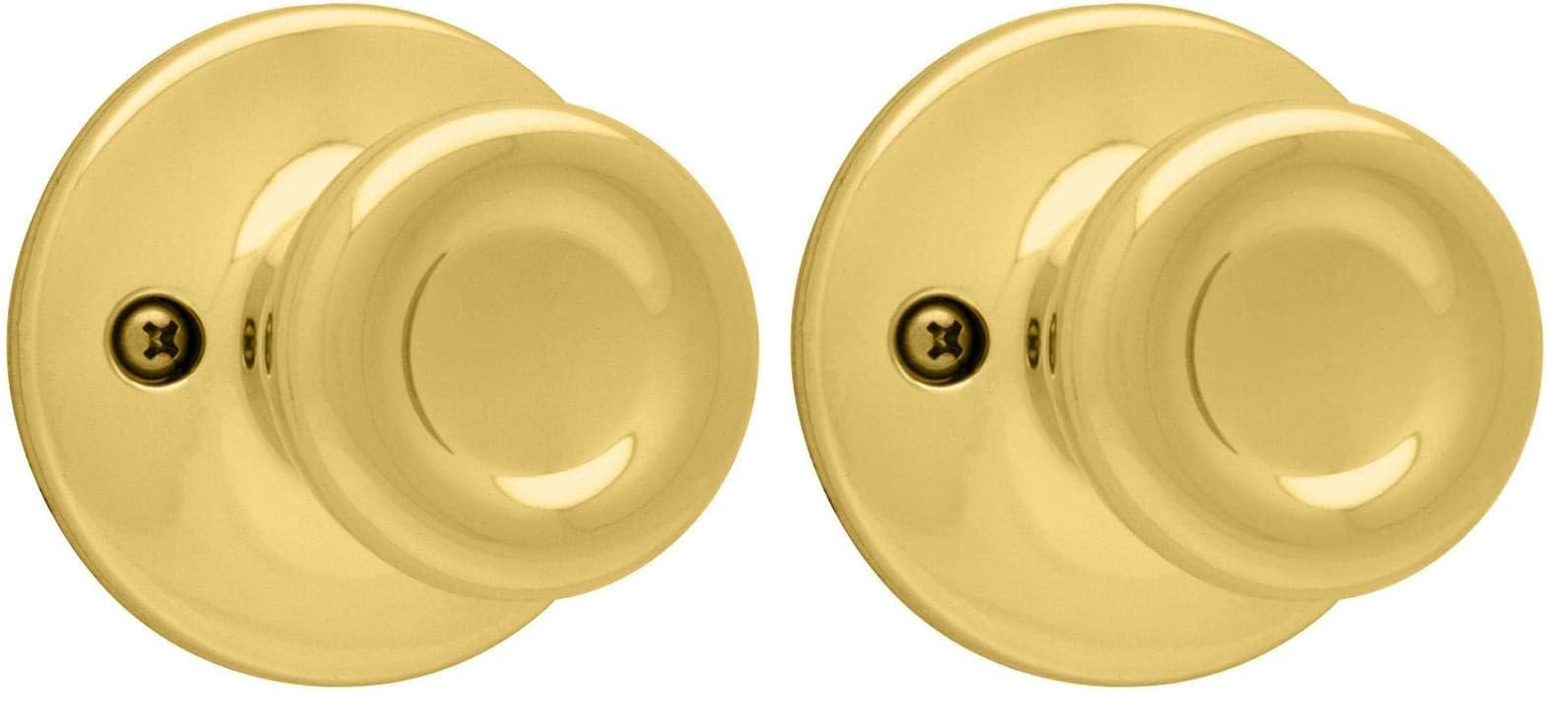 Kwikset 94880-570 Tylo Half-Dummy Knob in Polished Brass (Pack of 2)