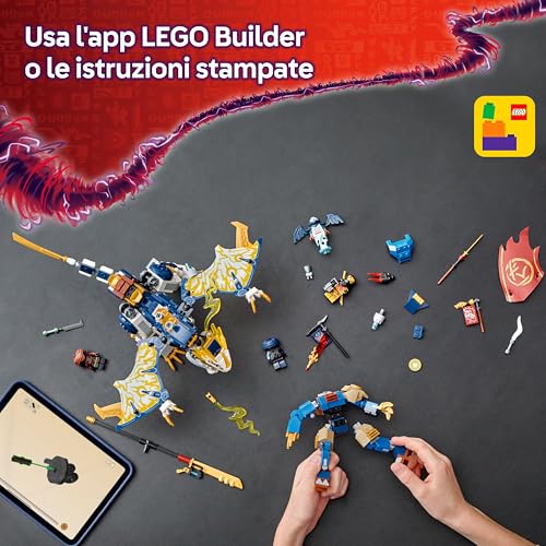 NINJAGO Mech Cavalca-Drago di Rogue - Set con Drago Giocattolo e Mech - 4 Minifigure tra cui Lloyd e Arin e Spada Rivelatrice - Regalo per Bambini da 8 Anni Fan di La Rivolta dei Draghi - 71843 - Lego - Immagine 7