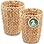 84ECO 2-Pack Wicker Trash Cans - Rattan Trash Can - Wicker Waste Basket for Bathroom, Bedroom - Woven Waste Basket (Natural, 2 Gallon)