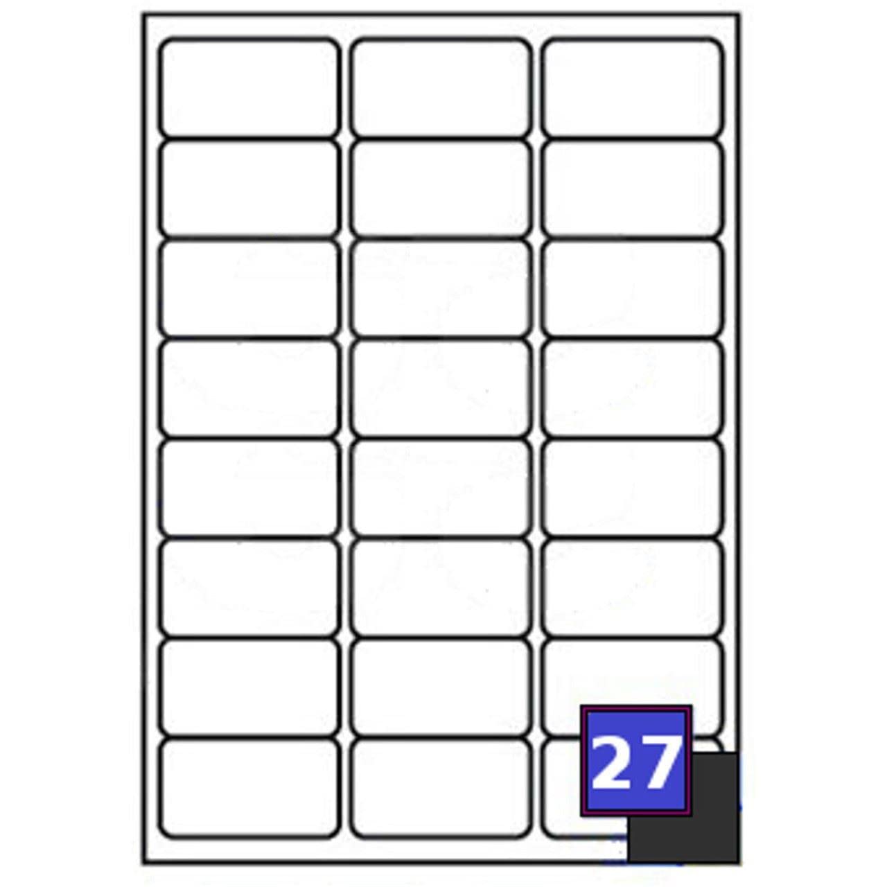 3000 x 27 Labels Per Sheet 63.5 x 29.6mm White A4 Address Labels Sticky Self Adhesive Peel Out Notes Paper Mailing Inkjet Copier Laser Printer