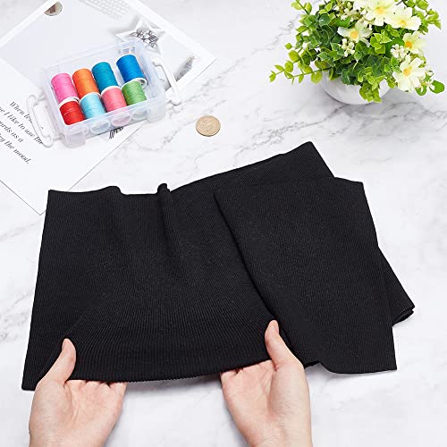 BENECREAT Elastic Fiber Ribbing Fabric for Cuffs Black Rib Knit Fabric for Cuffs and Waistband Neckline Collar Trim Welt Edge - Image 3