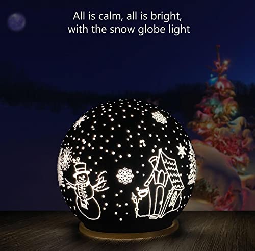 Christmas Decor Snowman Snow Globe – 5.1 x 5.1 Inches Metal