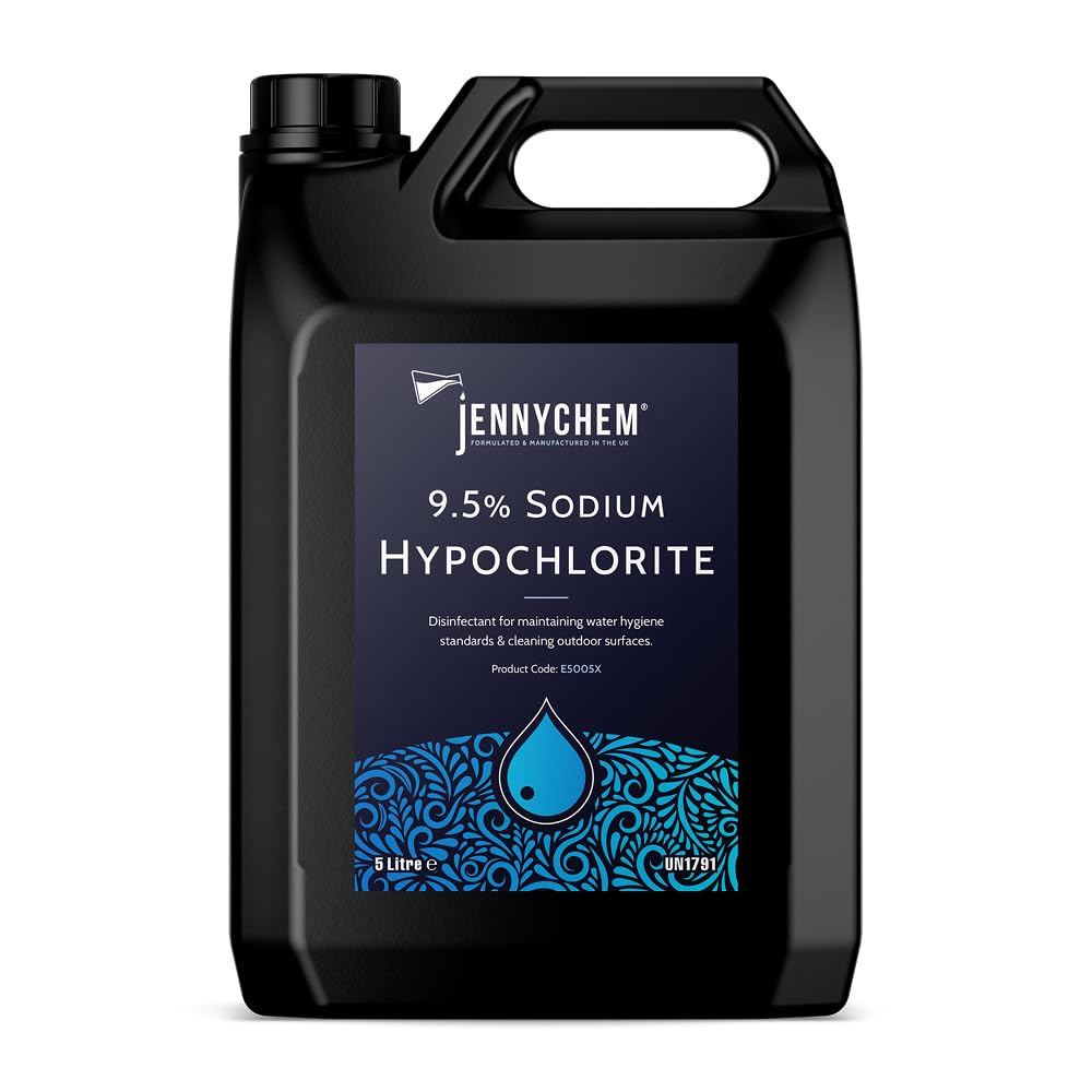 5L Sodium Hypochlorite Solution 9.5%, Powerful Swimming Pool Chlorine, Patio Cleaner, Transform Your Outdoor Space