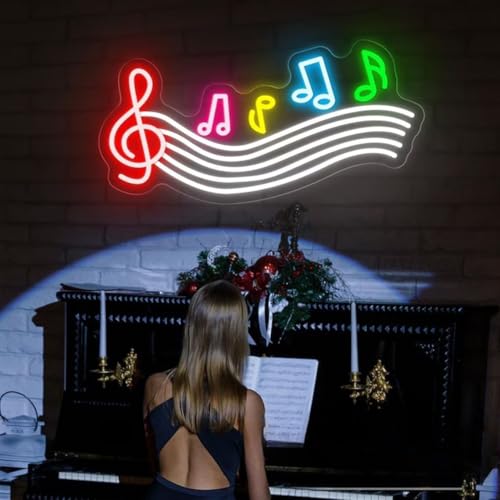 Regalo perfetto: i cartelli al neon musicali sono perfetti come regali con i loro colori vivaci e varie forme. In camera da letto, soggiorno, ufficio o in altri luoghi, le luci al neon creano un'atmosfera calda, romantica, vivace e diversa. Danno un'atmosfera unica alla vita o al posto di lavoro di una persona e le danno un senso di bellezza.