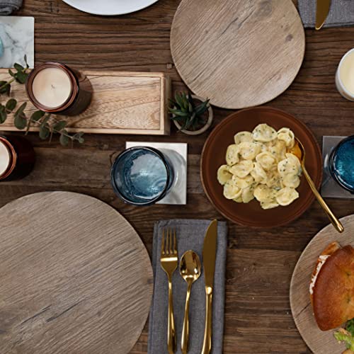 Melamine Dinnerware Sets - 12 Pcs Melamine Plates Outdoor Plates Summer Plates And Bowls Sets Melamine Plates Ideal Camping Dish Set Dinnerware Set For 4 Dishwasher Safe (Wood Grain) #TOP1