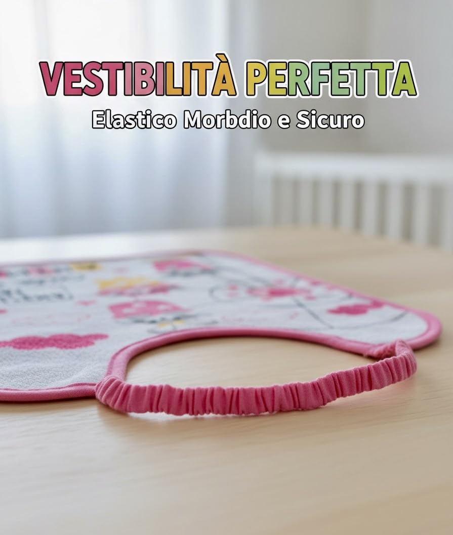 Bavaglini asilo elastico cotone impermeabili Ellepi