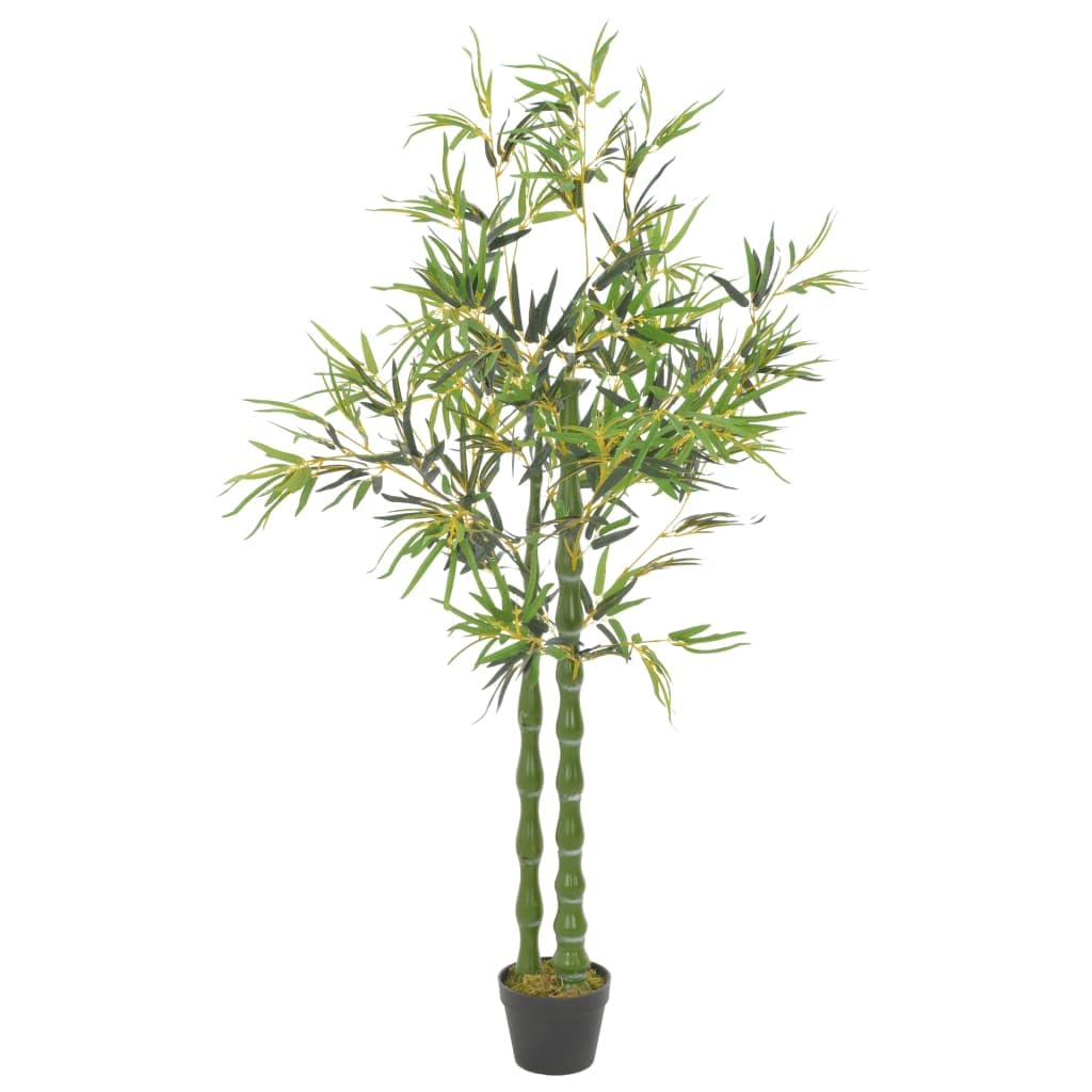 Pianta artificiale di bambù con vaso, 160 cm, verde, marrone, plastica, poliestere, decorazione per ufficio, soggiorno, camera da letto, balcone, terrazza