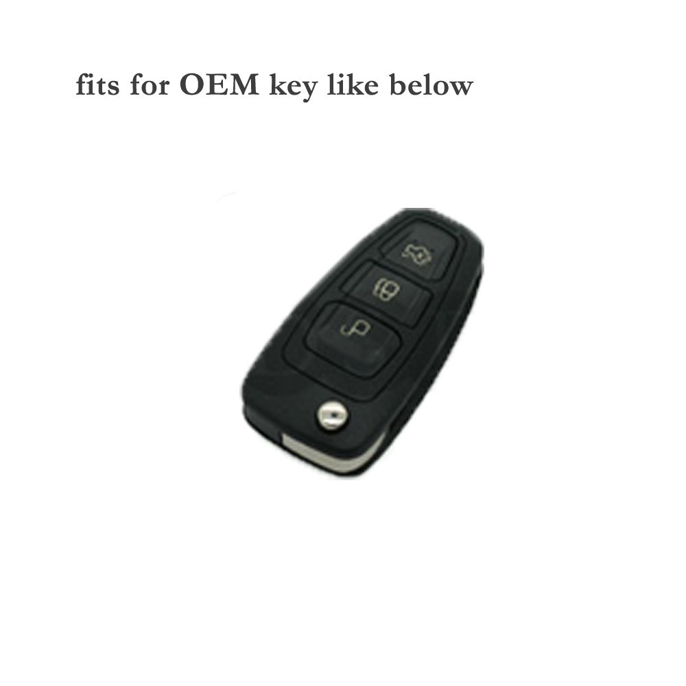 BROVACS Silicone Cover Protector Case Holder Skin Jacket Compatible with FORD Focus 3 Button Flip Remote Key Fob CV9704 Light Green - Image 3