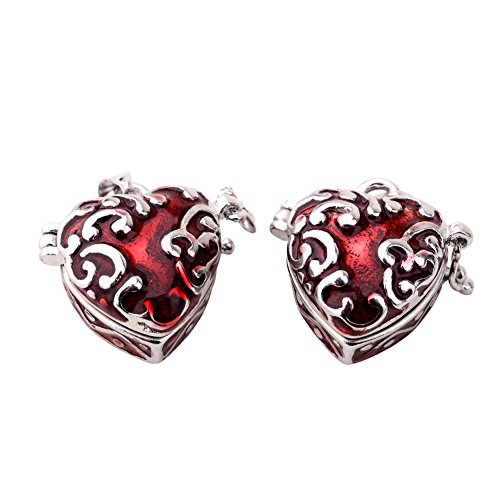 Pandahall 2 pcs Red Heart Brass Prayer Wish Craft Photo Frame Locket Box Necklace Pendants Pandahall 2 pcs Red Heart Brass Prayer Wish Craft Photo Frame Locket Box Necklace Pendants