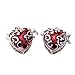 Pandahall 2 pcs Red Heart Brass Prayer Wish Craft Photo Frame Locket Box Necklace Pendants