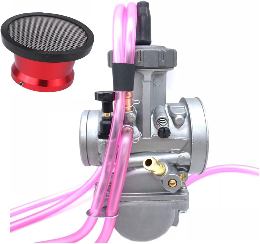 36mm PWK Carburetor for Yamaha YZ125 YFZ350 YZ250 2001 2002 2003 2004 2005 Carb Dirt Bike Quad ATV (Carburetor & Red Air Filter)