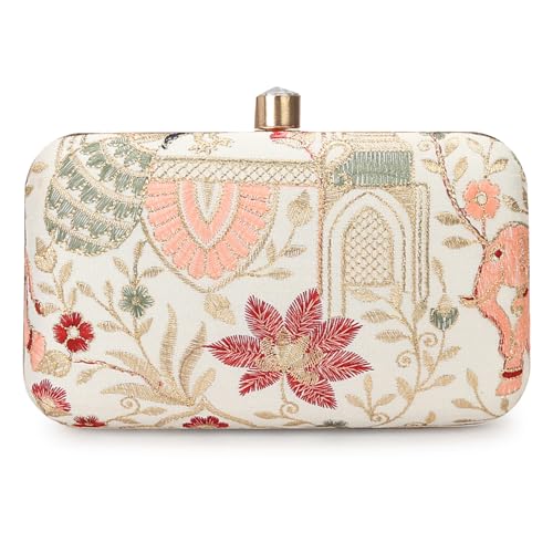 Image of LONGING TO BUY Hand Crafted Designer Box Clutch - Zari Embroidery For Women