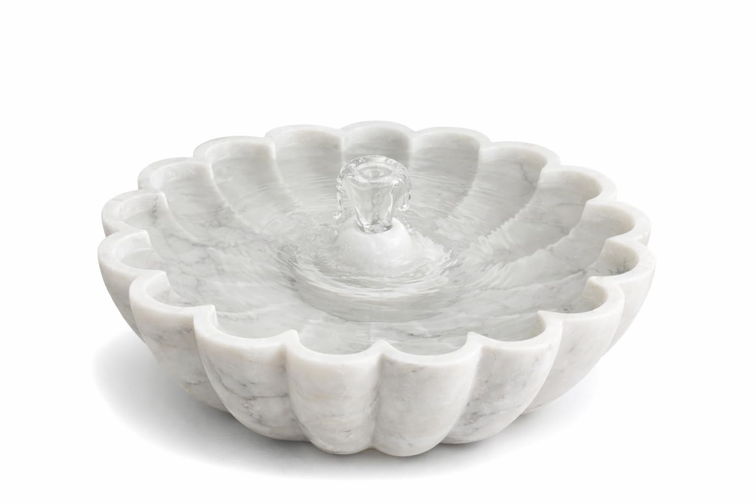 RM White Marble Indoor Water Fountain 15 Inch Bowl | Luxury Tabletop Marble Fountain for Home Decor, Vastu & Meditation | 5L Capacity, Silent Motor Pump with Nozzle | Living Room Office Calm Ambience-image-44