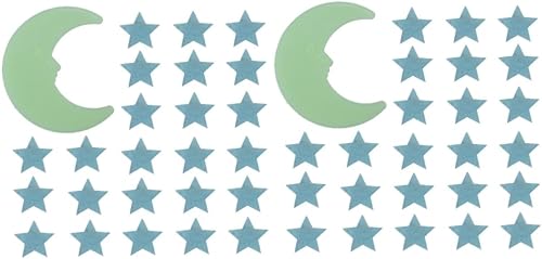 Miniatura 1 de EXCEART 402 calcomanías de pared para habitación de niños, calcomanías fluorescentes que brillan en la oscuridad, calcomanías de pared