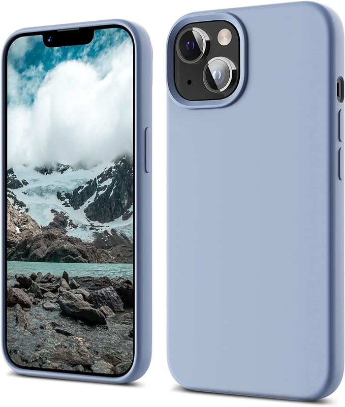 Image of MIDOS Back Cover Compatible with iPhone 14 Case Liquid Silicone Full Protection Shock Proof Back Cover for iPhone 14 (S Syria Blue)