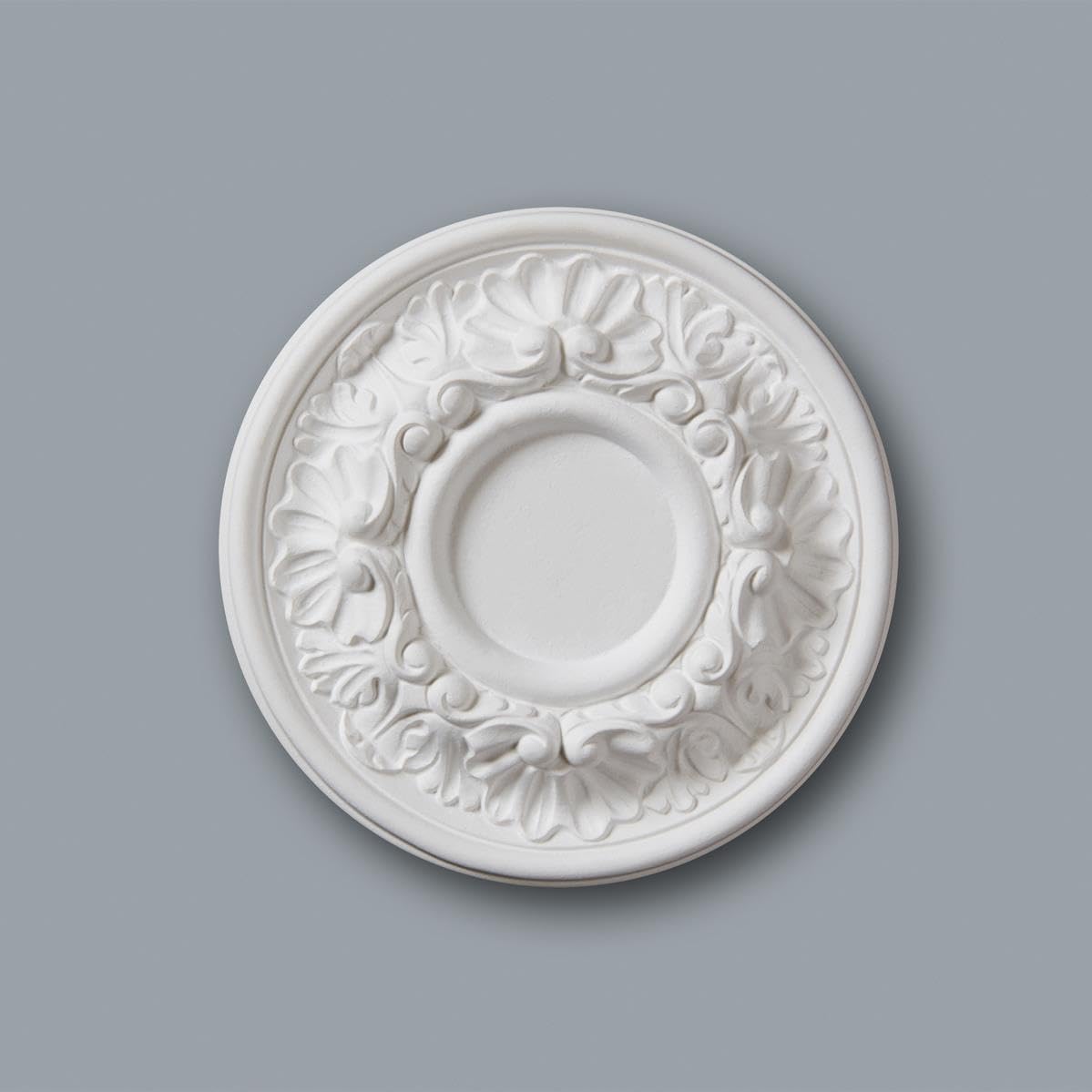 YöL M70 Ceiling Rose - Medallion Lightweight Resin Ornate Decor Traditional Classic Light Chandelier Feature Paintable Ceiling Centre 20cm