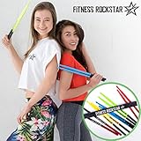 Original High-Grade Plastic FITNESS ROCKSTAR DRUMSTICKS™ for Fitness, Aerobic Classes, Workouts, Exercises, Cardio Drumming + ANTI-SLIP Handles, Green Pair