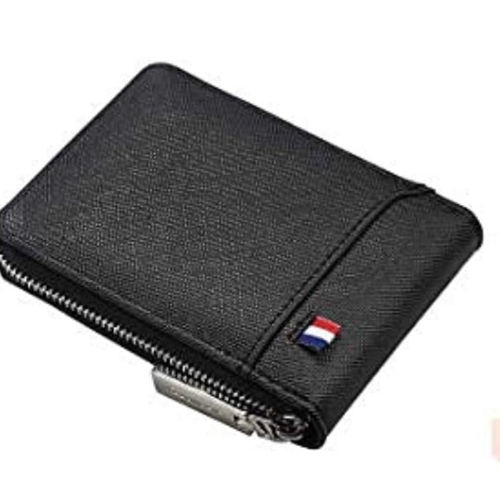 Image of RFID Blocking Zipper Card Holder Wallet with Large Capacity Accordion Slots Credit Debit Card Organizer for Men (Black)