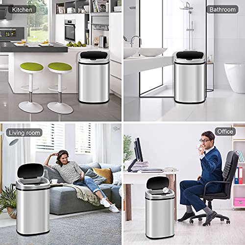 Bote de basura automático Dkeli acero inoxidable 50 L miniatura 7