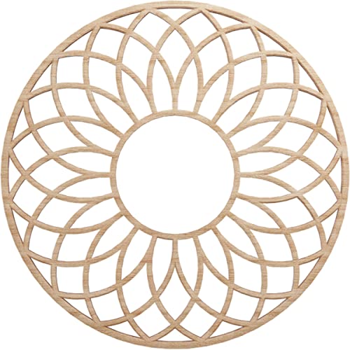Image of Ekena Millwork 18 inchOD x 6 1 /8 inchID x 1 /4 inchT Cannes Wood Fretwork Pierced Ceiling Medallion, Alder