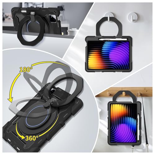 Coque Xiaomi Pad 7 Pro antichoc avec support rotatif 360 et bandoulière