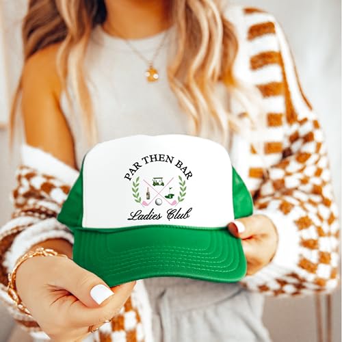 Image of Par Then Bar Ladies Club Funny Golfer Women's Classic 5 Panel Mesh Snap Back Trucker Hat