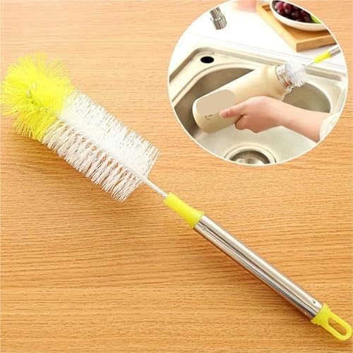 Brosse pour biberon et tasse à manche long pliable et tête ronde - 3
