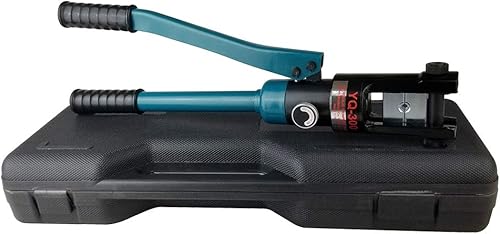 Miniatura 7 de Engarzadora de cable hidráulico industrial de 16 toneladas, 9 AWG a 600 MCM Kit de herramientas de cable de terminal eléctrico incluye 13 pares de