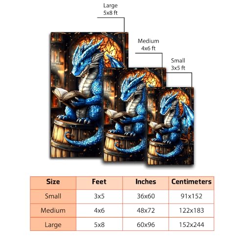 Tapete decorativo Dragon con diseño fantástico 2' x 3' miniatura 2