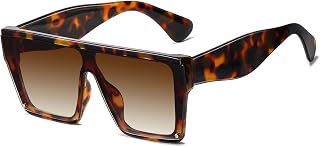 Vintage Oversized Large Square Sunglasses for Women Trendy Flat Top Sun Glasses Fashion Shades CAMSP008