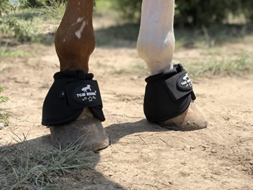 Image of 2520D Horse Bell Boots No-Turn Horse Bell Boots, Equine Ballistic Hoof Overreach Bell Boot, Pair