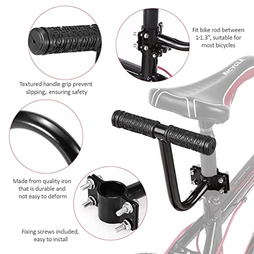 alouweekuky Fahrradrücksitz - Polstersattel mit Rückenlehne gepäckträger Hinteres Sitzkissen Armlehne Fußstütze Sicherheits Fahrrad Rücksitz Zub(Set-3)