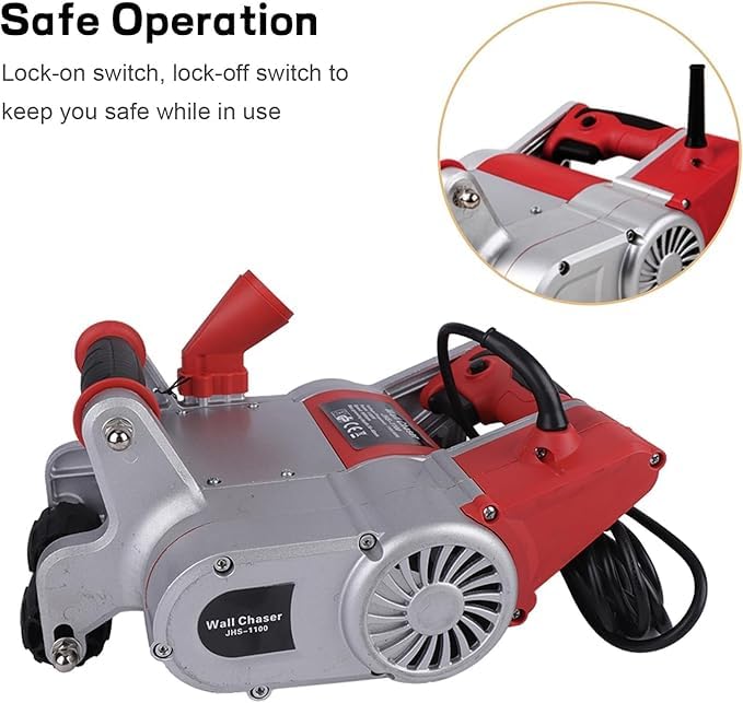 Rascador Eléctrico Portátil De 1100 W para Paredes, Potente Máquina Cortadora De Hormigón con Cuchillas De 25 Mm Y 35 Mm para Ranurado Y Acanalado De Precisión En Paredes Y Suelos.