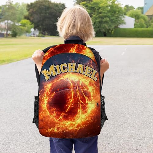 Boys Basketball Backpacks - Custom Sport Backpack with Name for Kids School - Lightweight Back to School Supplies - 17 Inch Personalized Cool Bookbag for Elementary Middle Primary High Senior4
