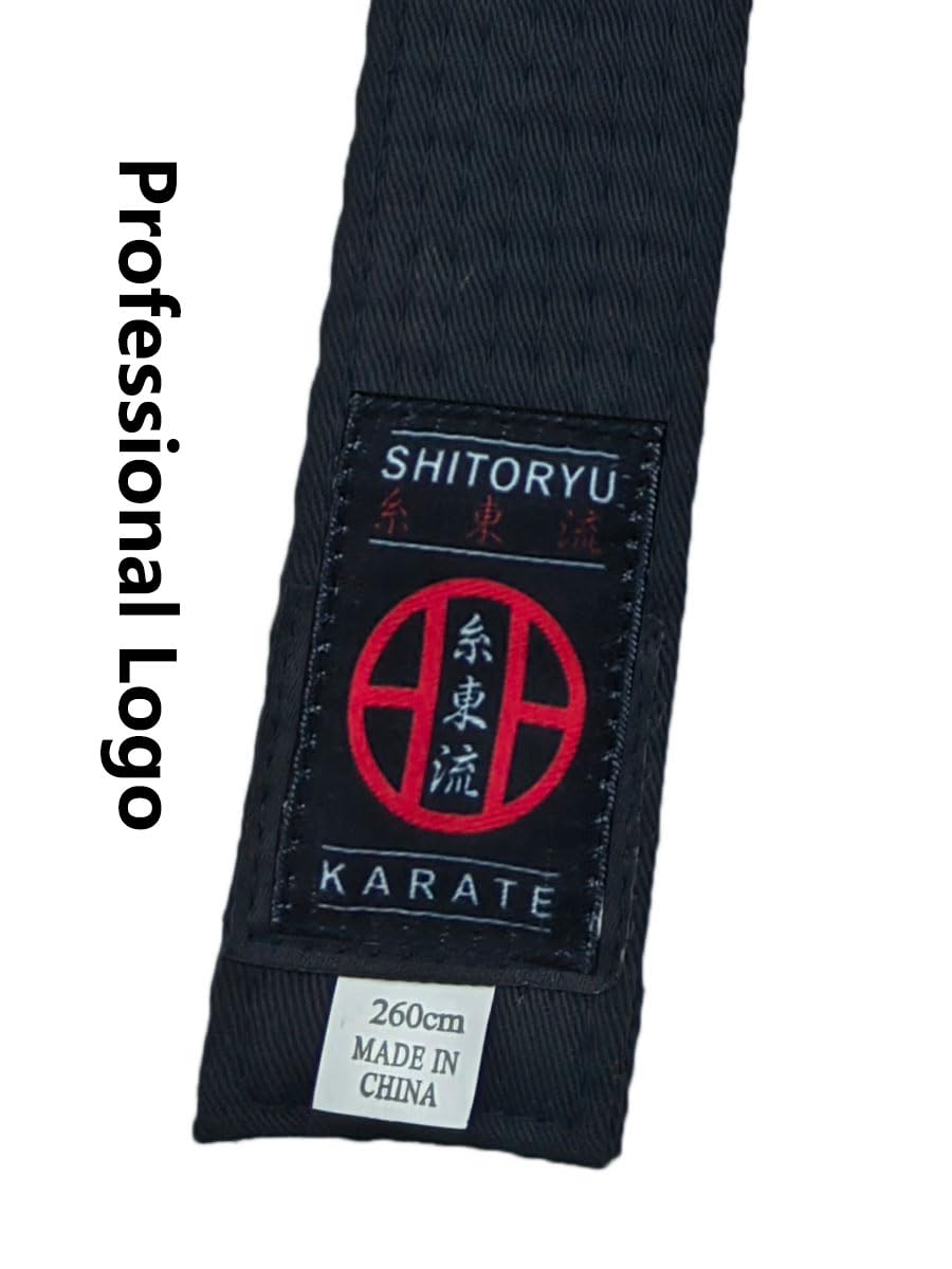 Shito-Ryu Karaté Ceinture noire 4,1 cm de large pour jeunes karaté brodé ceinture japonaise unisexe en gros