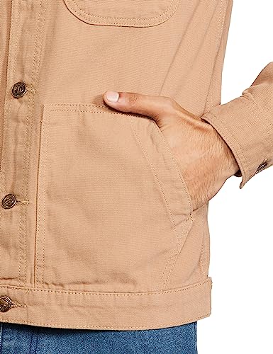 Image of The Indian Garage Co Men Slim Fit Solid Trucker Jacket