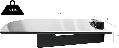 Miniatura 3 de Mount Plus DVD-30X2 - Estante flotante de cristal templado para reproductor de DVD, audio, sistema de juegos, dispositivos de transmisión