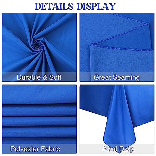 Image of 4 Pack Rectangle Tablecloth for 6 Foot Tables Washable Polyester Table Cover for Wedding Dining Table Parties Banquet(70x120 Royal Blue)