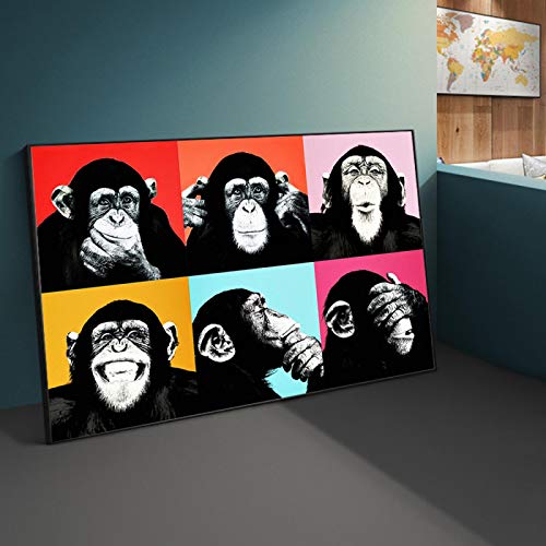 Tableau singe graffiti pour salon moderne art nordique