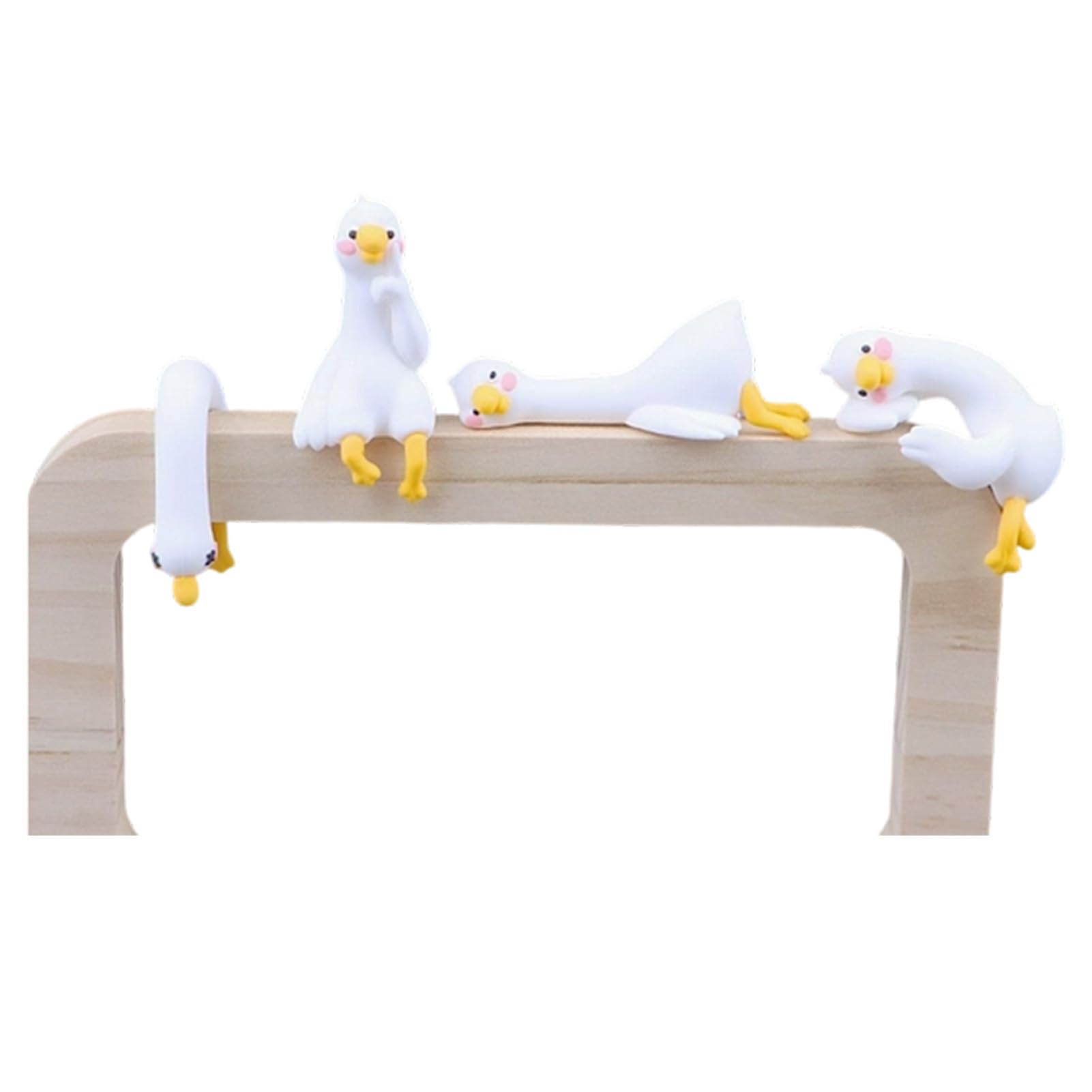 Qixcxaz Unique Mini Resin Ducks And Tiny Ducks Offer Fun And Playful Desk Accessories Personalizing Workspace 4Pcs Mini Resin Goose Figurine Lazy Desk