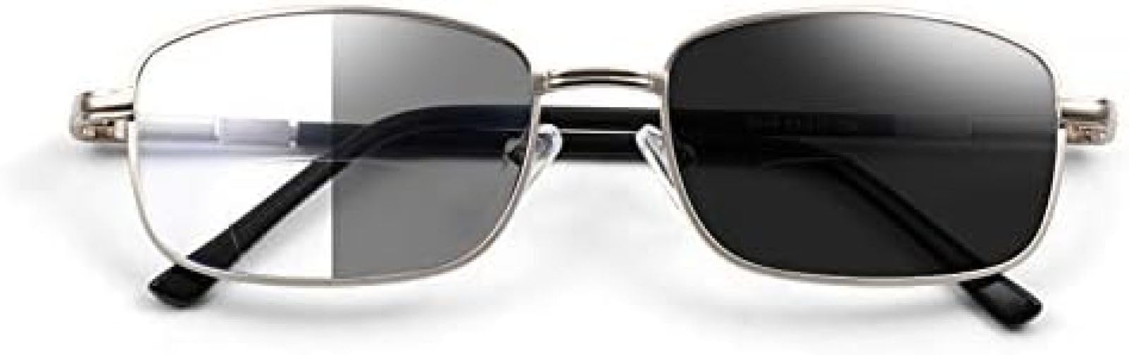 Occhiali da Lettura bifocali Occhiali da Sole con Lettura di Transizione fotocromatica Occhiali da Vista multifocali progressivi Unisex Anti Luce Blu Nero Potenza Ottica +2,00