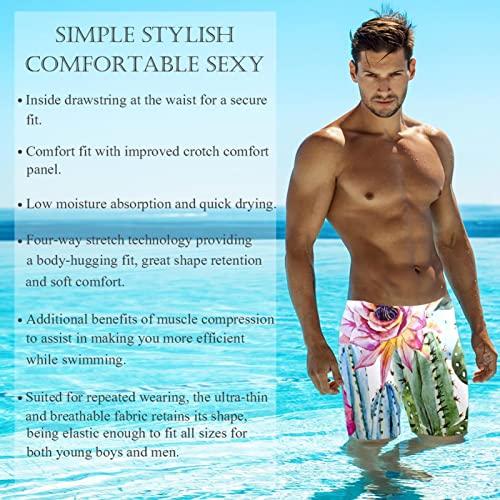 Swim jammers masculinos de diseño botánico de cactus confección endurance 3