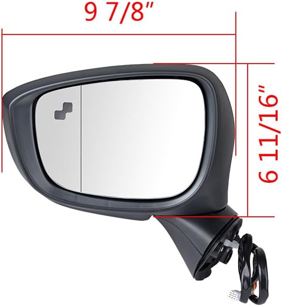 amopacorp For 2015 2016 Mazda CX-5 CX5 Pair Driver Passenger Side Exterior Door Rear View Mirror 9-pins Replace MA1320215 MA1321215 with Amber Turn Signal, Heated, Power Fold and Blind Spot Detection