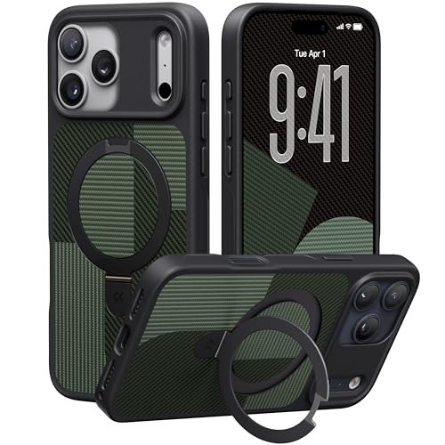 Image of CASEKOO Ultra-Magnetic Stand for iPhone 17 Pro Case, Matcha Green | [Military Drop Protection] [Compatible with MagSafe] Shockproof Translucent Matte Slim Ring for iPhone 17 Pro Phone Case 6.3 inch