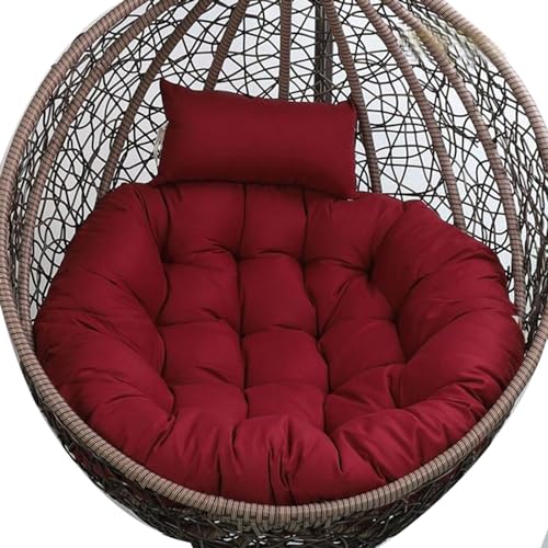Große Hollywoodschaukel aus Rattan mit Kissen für drinnen und draußen, Lila