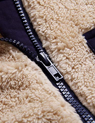 MEROKEETY Womens Long Sleeve Full Zip Sherpa Jackets Patchwork Fleece Coat with Zipper Pockets