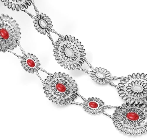 Image of Women's Concho Chain Belt Western Cowgirl Metal Waist Chain Belt for Dress